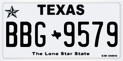 TX license plate BBG9579