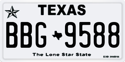 TX license plate BBG9588