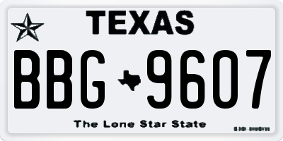 TX license plate BBG9607