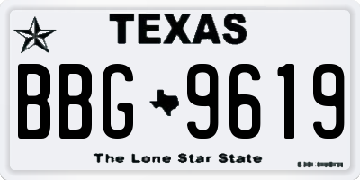 TX license plate BBG9619