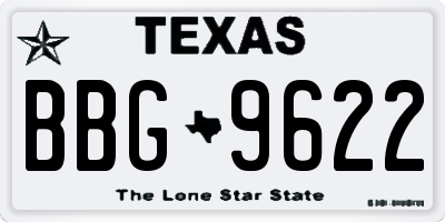 TX license plate BBG9622