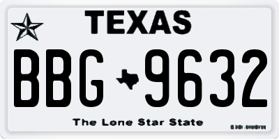 TX license plate BBG9632