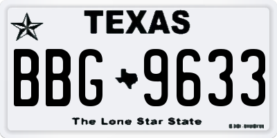 TX license plate BBG9633