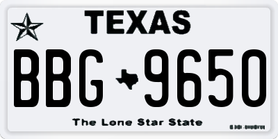 TX license plate BBG9650