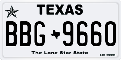 TX license plate BBG9660