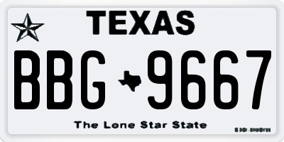 TX license plate BBG9667