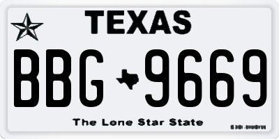 TX license plate BBG9669