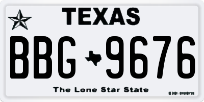 TX license plate BBG9676