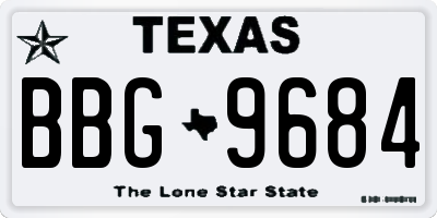 TX license plate BBG9684