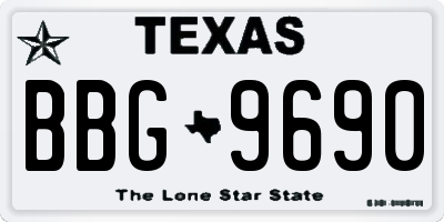 TX license plate BBG9690