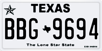 TX license plate BBG9694