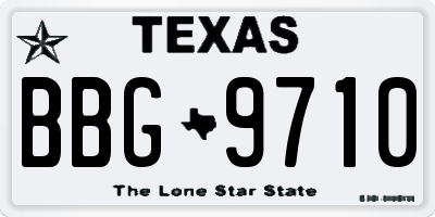 TX license plate BBG9710
