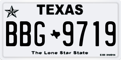 TX license plate BBG9719