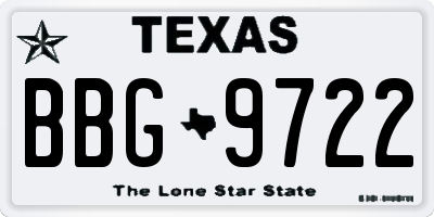 TX license plate BBG9722