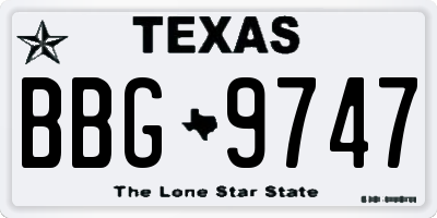 TX license plate BBG9747