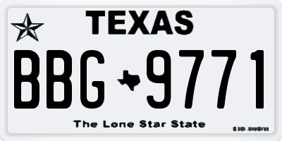 TX license plate BBG9771