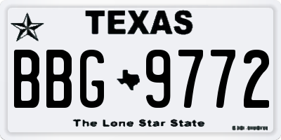 TX license plate BBG9772