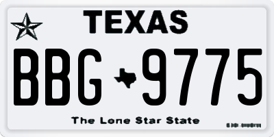 TX license plate BBG9775
