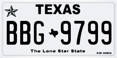 TX license plate BBG9799