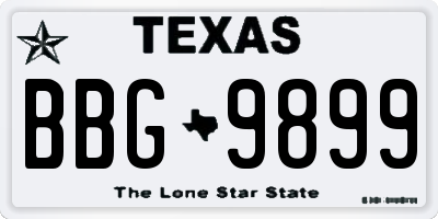 TX license plate BBG9899