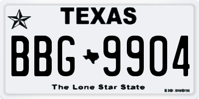 TX license plate BBG9904