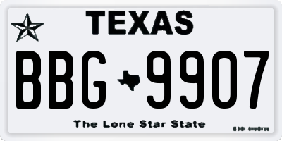 TX license plate BBG9907