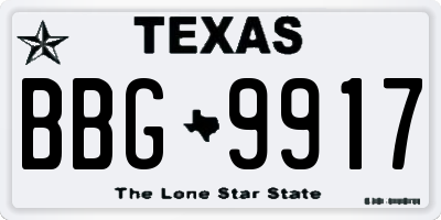 TX license plate BBG9917