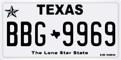 TX license plate BBG9969