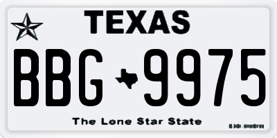 TX license plate BBG9975