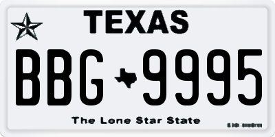 TX license plate BBG9995