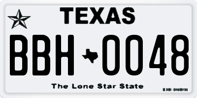 TX license plate BBH0048