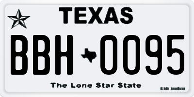TX license plate BBH0095