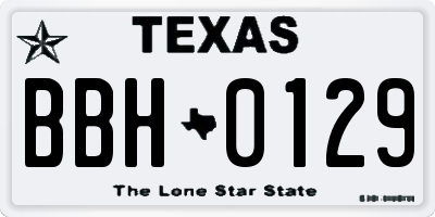 TX license plate BBH0129