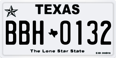 TX license plate BBH0132