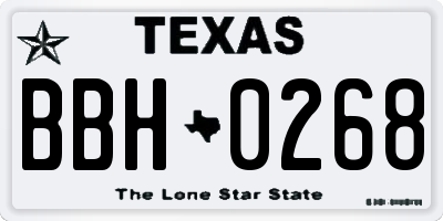 TX license plate BBH0268