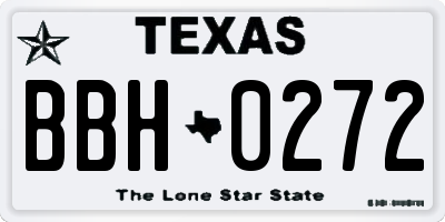 TX license plate BBH0272