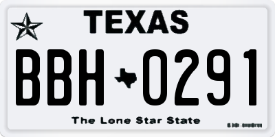 TX license plate BBH0291