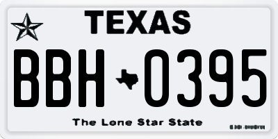 TX license plate BBH0395