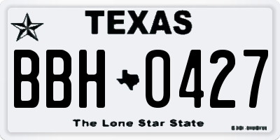 TX license plate BBH0427