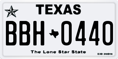 TX license plate BBH0440