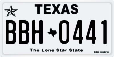 TX license plate BBH0441