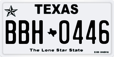 TX license plate BBH0446