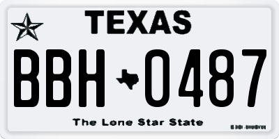 TX license plate BBH0487