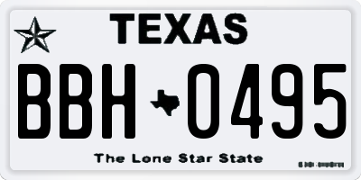 TX license plate BBH0495