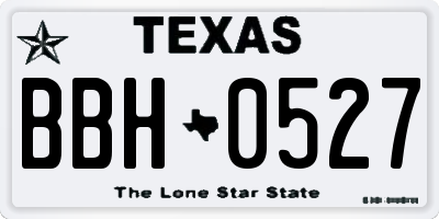 TX license plate BBH0527