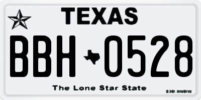 TX license plate BBH0528