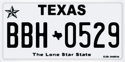 TX license plate BBH0529