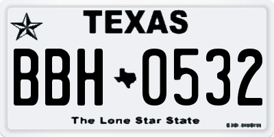 TX license plate BBH0532