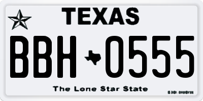 TX license plate BBH0555