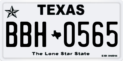 TX license plate BBH0565